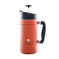 French Press Coffee Maker - 48oz Vacuum-Insulated Stainless Steel with No-Spill Lid - Red Rock