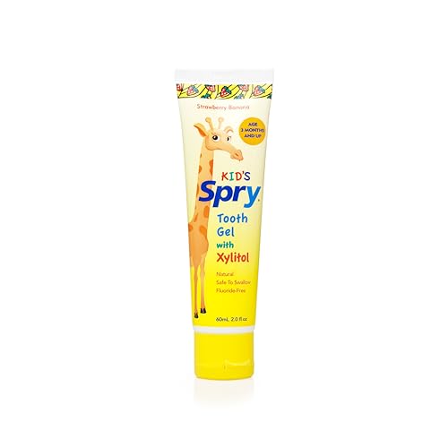 Kids Natural Strawberry Banana Xylitol Tooth Gel - 2 Fl Oz, Pack of 6 - Fluoride-Free Toddler Toothpaste