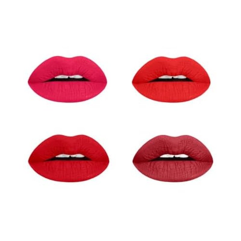 Aromi Matte Liquid Lipstick Bundle | Long-Lasting Lip Colors for Women, Magenta, Bright, True, Dark Red (Red Liquid Lipstick Bundle) | Matte Finish, Four Red Shades, Vegan, Cruelty-free, Long-Lasting