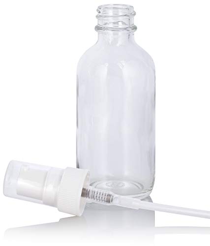 24 Pack 2 oz Glass Boston Round Bottles with Pump Dispenser