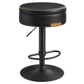 Ink Black 1 Pack Adjustable Swivel Bar Stool with Storage