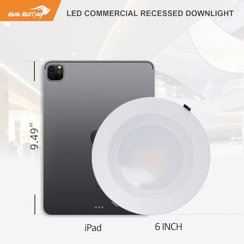 6 Inch LED Recessed Light with J-Box - Dimmable, 3 CCT, 120-277V, 4 Pack