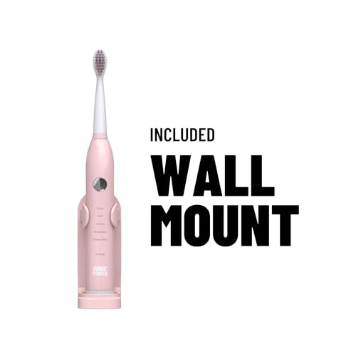 Pink SonicPower Electric Toothbrush Kit - 5 Modes, 1-Year Brush Heads Supply, Travel & Waterproof