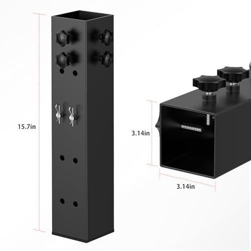 Black 3.15-Inch Diameter Metal Bed Riser Set - Adjustable Height for Dorm & Wooden Bed Frames