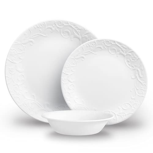 12-Piece Bella Faenza Dinnerware Set - Lightweight Durable Glass, Eco-Friendly