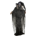 69-Inch Life-Size Animatronic Witch with Touch-Activated Lights and Sound - Creepy Halloween Decoration