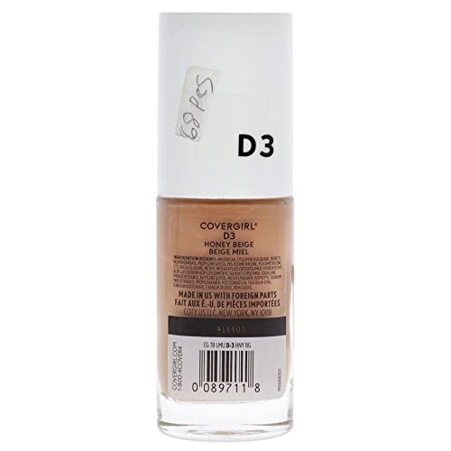 COVERGIRL truBlend Liquid Foundation Makeup Honey Beige D3, 1 oz (packaging may vary) (Pack of 5)