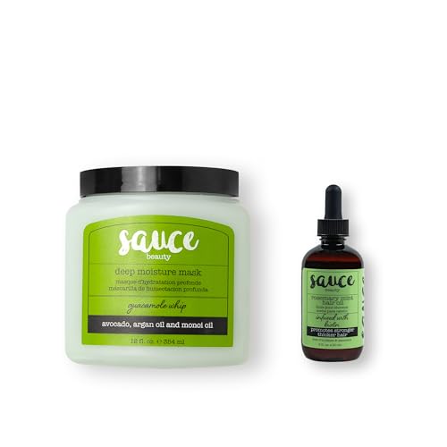 Guacamole Hair Mask & Rosemary Mint Hair Oil Set for Hair Growth & Deep Conditioning