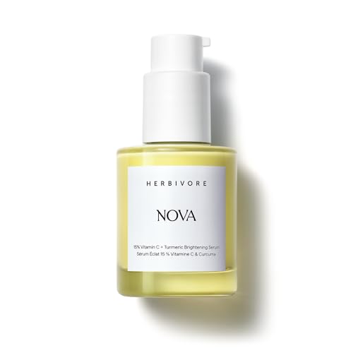 Herbivore Nova 15% THD Vitamin C + Turmeric Brightening Serum 30 mL – Dark Spots & Even Tone, Vegan