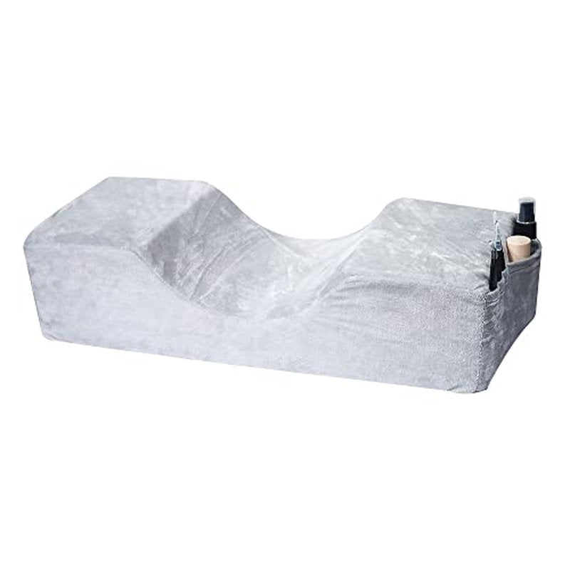 Beauty Salon Eyelash Extension Neck Pillow - Comfortable Velvet Beauty Memory Foam Pillow,to Protect The Neck When Used for Lash Extension Grafting Make Up (Grey)¡¦