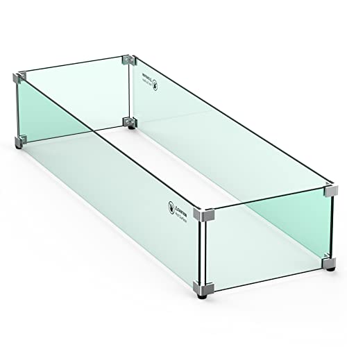Skyflame 36" x 11.5" Clear Tempered Glass Fire Pit Wind Guard - Variation of THIS listing
