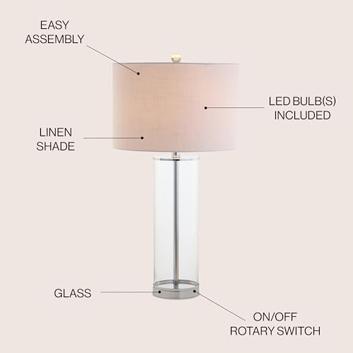 Jonathan Y Collins Glass Table Lamp 29in - Clear/Chrome