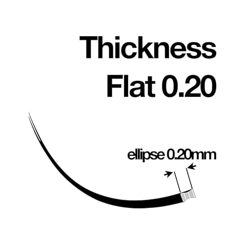 Ellipse Lashes Flat 0.20mm Thickness D Curl Length 11mm Lashes Extensions Single Size For eyelash Extension(Ellipse,Flat0.20,D,11mm)