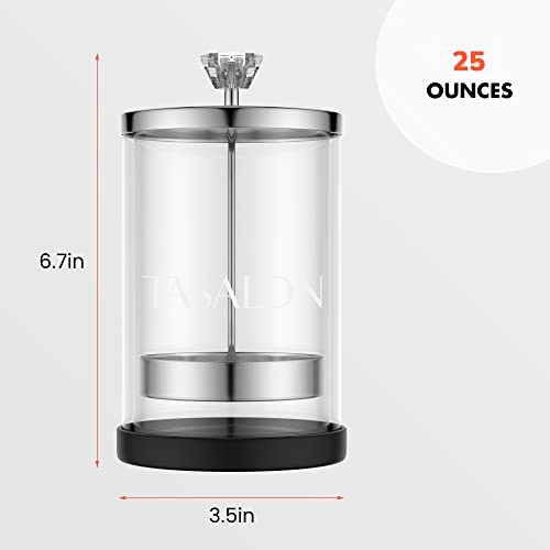 25 Ounce Stainless Glass Disinfectant Jar with Removable Basket for Salon & Spa - Professional Barber Dispenser
