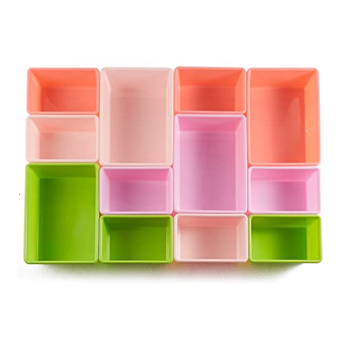 Kids Toy Storage Organizer with 12 Plastic Bins - White Wood with Pink Bins, 33.85 x 12.79 x 35.42 Inches - Variation: White Wood with Pink Bins