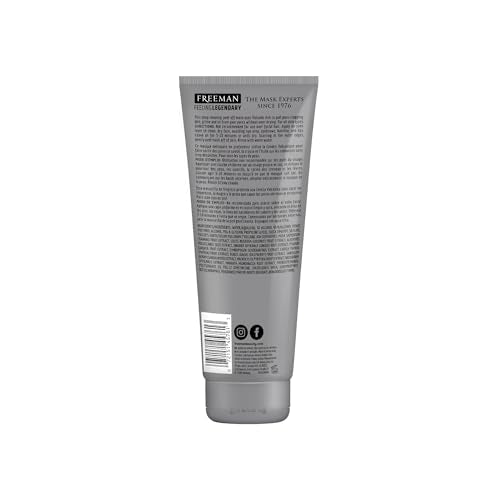 FREEMAN Pore Clearing Volcanic Ash Peel-Off Gel Facial Mask, Deep Cleansing, Removes Dirt From Pores, Not Over-Drying, Easy-to-use, For Men, 6 fl.oz./175 mL Tube