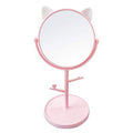 Desk Mirror in Cute Cat Ears Shape-Kawaii &Vanity Mirror for You in Bathroom or Bedroom- Pink