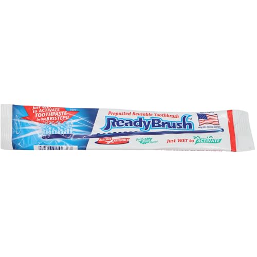 Prepasted Reusable Toothbrush 30 Pack - Mint Flavor, Made in USA, Airline Friendly