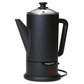 Cordless 12-Cup Stainless Steel Coffee Percolator - Black, Rapid Brew