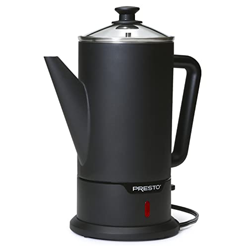 Cordless 12-Cup Stainless Steel Coffee Percolator - Black, Rapid Brew