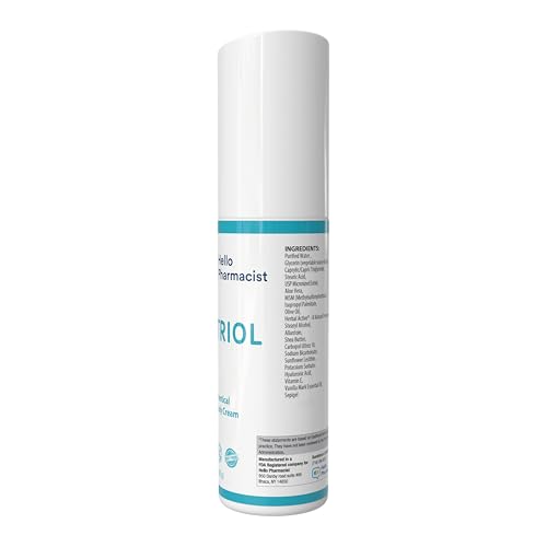 HelloPharmacist Natural Bioidentical Estriol 5.0 Professional Cream for Women - Menopause Support - Added Moisturizers & Hyaluronic Acid - 3 Ounces - Trusted Brand