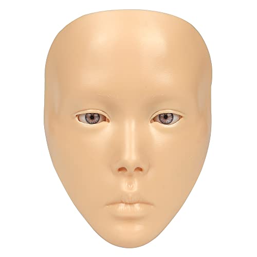 Makeup Practice Full Face Silicone Mannequin Head with Brushes & Accessories - Yellow Variation