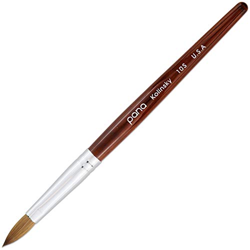 PANA Pure Kolinsky Nail Brush Size 10 with Mahogany Handle - Acrylic, Manicure & Pedicure Tool