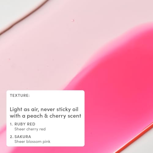 Evereden Kids Tinted Non Toxic Lip Gloss Kit: Ruby Red & Sakura Pink, Non Toxic and Vegan Makeup for Kids - Hydrating Lip Gloss with Sunflower, Avocado, Grapeseed Oils - Gift Set with a Box