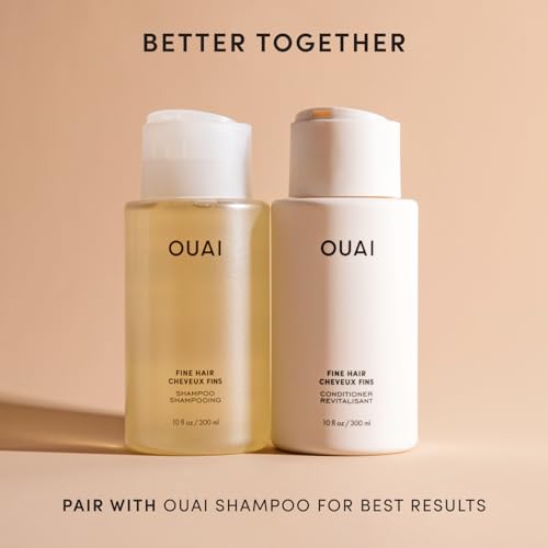 OUAI Fine Hair Conditioner - Volumizing Conditioner for Fine Hair Made with Keratin, Biotin and Chia Seed Oil - Adds Softness, Bounce and Volume - Free from Parabens, Sulfates, and Phthalates (10 Oz)