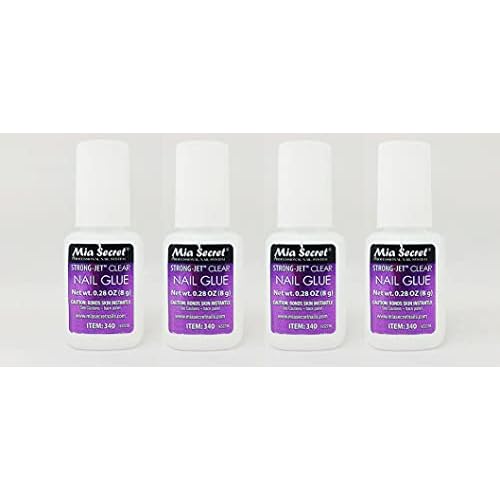 Mia Secret Strong-Jet Clear Nail Glue Brush-On Glue 8g (340) x 4
