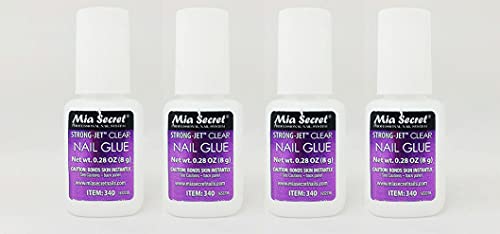 Professional Clear Nail Glue 4 Pack - Fast-Drying, Strong Hold for Tips & Nail Art