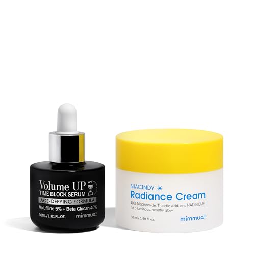 NIACINDY Radiance Capsule Cream & Volume Up Time Block Serum DUO | Intensive Anti-Aging | Liposomal NAD &10% Niacinamide + 5% Volufiline & 40% Beta Glucan | Radiant, Plump, Youthful Skin