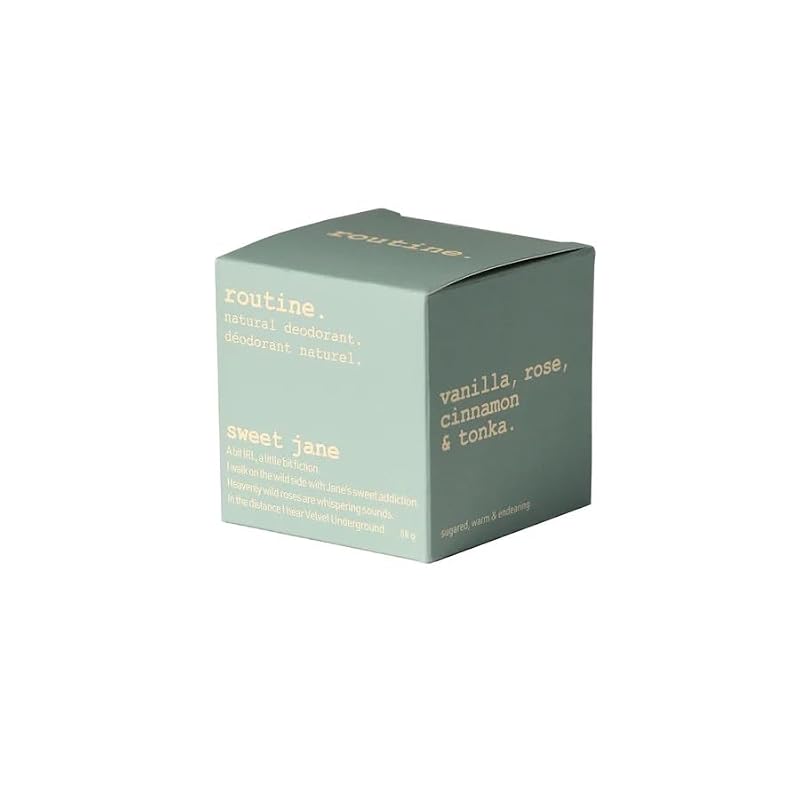 Routine Natural Deodorant Cream Jar Vanilla Rose Cinnamon Tonka 2oz Aluminum-Free