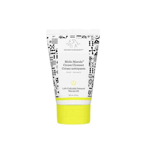 Drunk Elephant Mello Marula Cream Cleanser - 60 ml/2 fl oz - Calming Face Wash - Clean Clinical Skincare - Cruelty-Free - Dermatologist-Tested - Free of Essential Oils, Silicones, and Fragrance