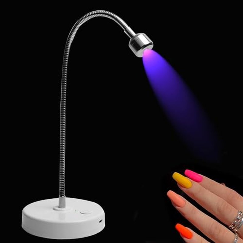 3W UV/LED Nail Lamp, Flash Cure Light for Gel-X & Semi-Cured Gel Strips, Portable Rechargeable Gooseneck Design, Cordless Nail Dryer for Home Salon Use