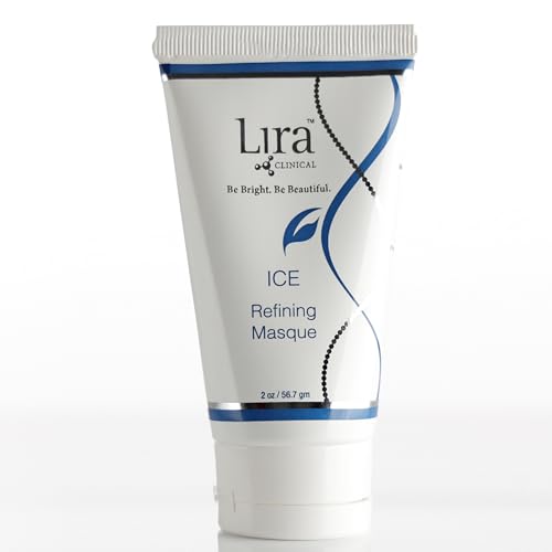 Lira Clinical ICE Refining Masque - Acne & Oil Control Kaolin Clay Mask with Niacinamide & Salicylic Acid - Calm Skin & Refine Pores with Collagen Peptides & Plant Stem Cells - 2 fl oz