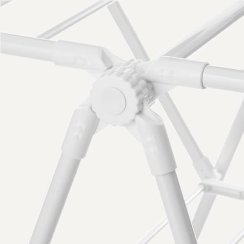 Foldable Space-Saving Metal Clothes Drying Rack 61x23.6x49.6 Inches, White