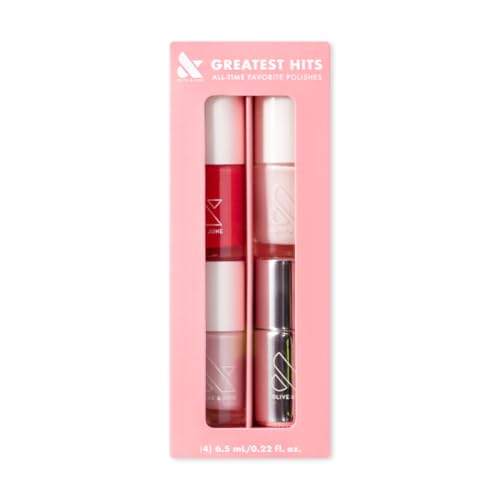 Olive & June Long Lasting Nail Polish Set - 3 Shades + Top Coat, 0.29 Fl Oz, Bestseller, 15-Free, Vegan