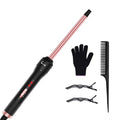 12MM Ceramic Tiny Curling Wand - 1/2 Inch Curling Iron for Short & Long Hair, Dual Voltage, Heat Protective Glove Included
