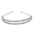 Double Layer Silver Hair Hoop Rhinestone Headband for Bridal Weddings