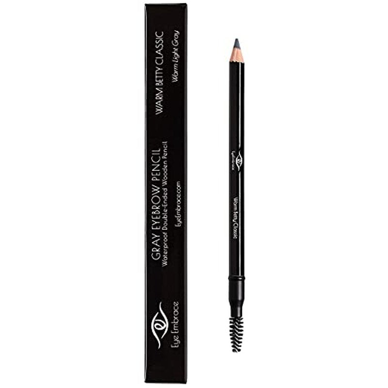 Eye Embrace Warm Betty Light Gray Eyebrow Pencils Bundle - Classic wooden pencil & Diamond Wedge Pencil - Waterproof, Cruelty-Free