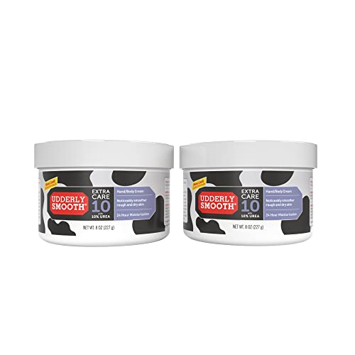 Udderly Smooth Extra Care Hand Body & Foot Cream with 10% Urea - 8 oz Pack of 2 Jar
