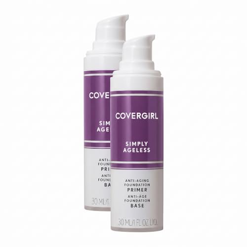 COVERGIRL Simply Ageless Face Primer Pack of 2 - Hydrating Anti-Aging Makeup Base, 1 Fl Oz Each