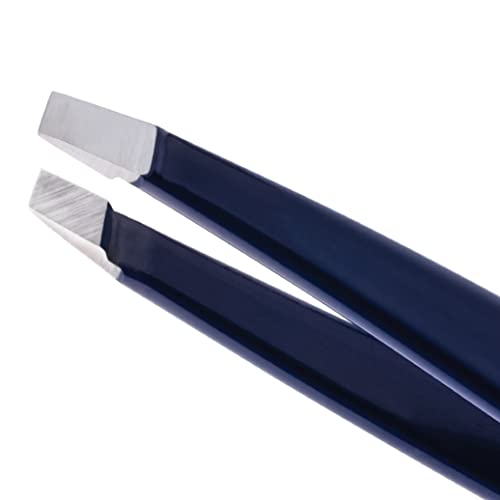 Tweezerman Blue Eyebrow Razor & Mini Slant Tweezer Set - Professional Grooming Tools