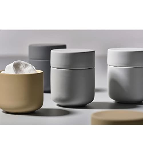 Zone Denmark Ume Taupe Cosmetic Jar - Elegant and Functional Storage Solution for Your Beauty Essentials, Infusing Scandinavian Design into Your Vanity Space (Eucalyptus Green)