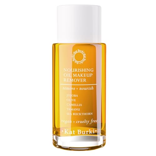 KAT BURKI Nourishing Oil Makeup Remover & Face Cleanser, Moisturizing Facial Cleansing Serum with Sea Buckthorn, Jojoba, Camellia Oil, 4 Fl Oz