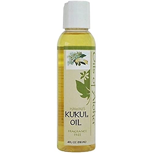 Unscented Kukui Oil - Hawaii Natural Moisturizer for Skin & Hair - 4 Fl Oz