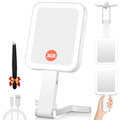 GOMIPURU Silver 30X/1X Double-Sided Travel Makeup Mirror with Lights