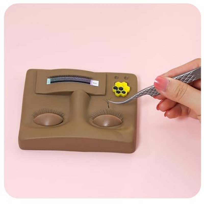 3-in-1 Eyelash Extension Mannequin Head with 4 Pairs Removable Eyelids, Black Color