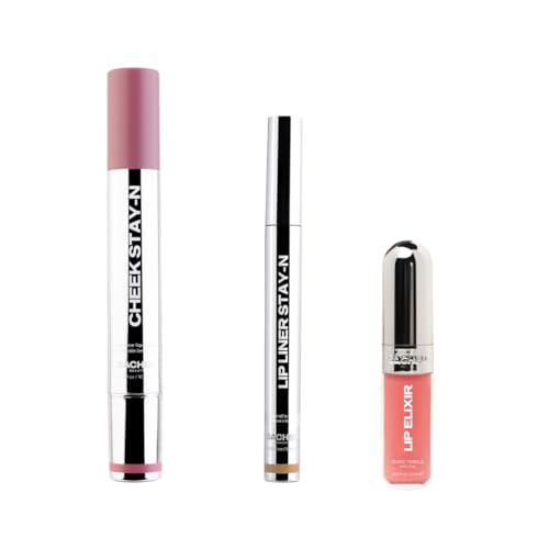 Sacheu Blushing MUAH-ve Bundle ? High Pigment, Buildable, Long Lasting Luminous Glow in a Lightweight, Dewy Finish ? Includes Lip Liner, Lip Elixir, & Cheek STAY-N